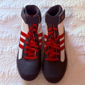 Adidas Men’s / Boys Wrestling Shoes- Red and Gray 7.5